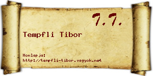 Tempfli Tibor névjegykártya